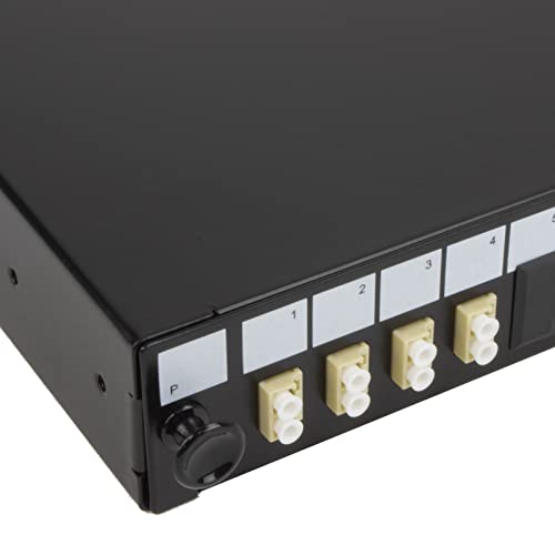 kenable Glasfaser-Patch-Panel, 24 Anschlüsse, mit 4 x LC Duplex MM Modulen, Adapter, 8 Fasern