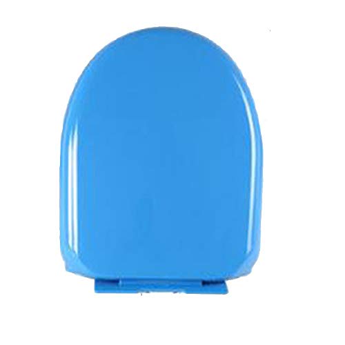 Soft Close Toilettensitz, Toilet Seat U/V/O Shape Toilet Lid with Adjustable Hinge Soft Close Top Mounted Toilet Seat for Bathroom and Washrooom,Blue-365-435 * 345mm (Color : Blu, Size : 365)