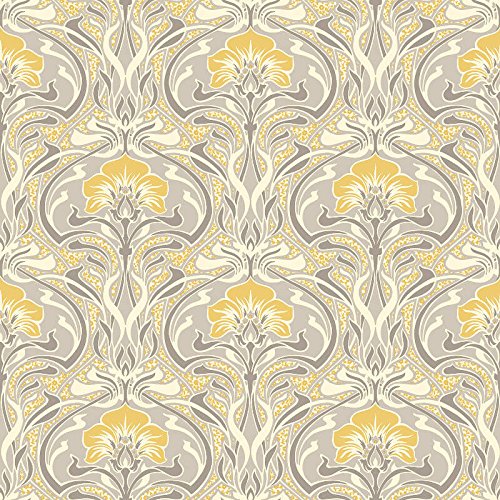Crown Wallcoverings Tapete mit floralem Muster Gelb M1195