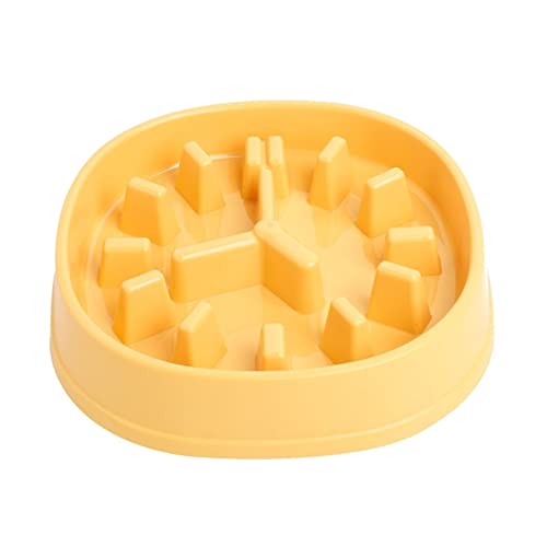 SUICRA Futternäpfe Slow Plastic Bowl Antiskid Pet Bowl (Color : Yellow)