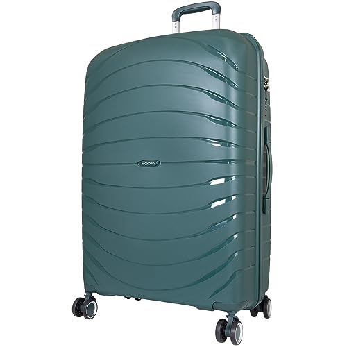 Trendyshop365 Reise-Koffer groß Hartschale (PP) Denver 76cm 100 Liter 4 Rollen Zahlenschloss Grün