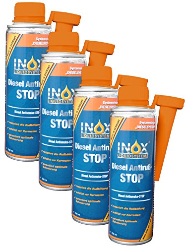 INOX® Diesel Anti Ruß Stop Additiv, 4 x 250ml - Kraftstoffzusatz für KFZ Dieselmotoren verringert Rußbildung