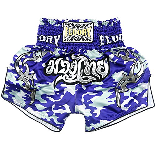 FLUORY, Muay-Thai-Shorts, reißfeste Shorts für Boxen / MMA / Kampfsport, Bekleidung für Männer / Frauen / Kinder Gr. L, Mtsf09lian