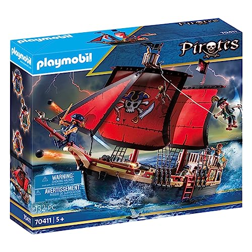 Playmobil 70411 Pirates Kampfschiff & Spielfiguren, Mehrfarbig