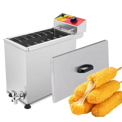 DOZPAL 25L automatische Corn Dog Fritteuse, kommerzielle Käse-Hot Dogs Sticks Frittiermaschine, 3000 W Corn Dog Maschine Snackmaschinen Maker