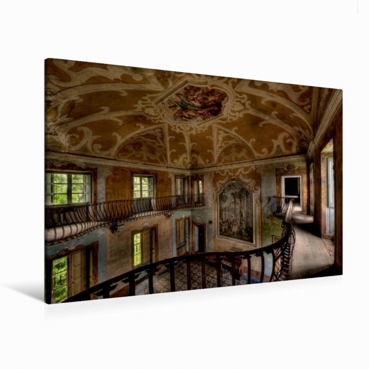 Premium Textil-Leinwand 120 x 80 cm Quer-Format Villa Sbertoli | Wandbild, HD-Bild auf Keilrahmen, Fertigbild auf hochwertigem Vlies, Leinwanddruck von Eleonore Swierczyna