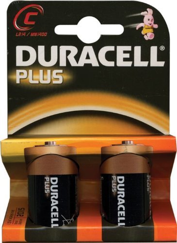 Batterien Alkaline 1/2Taschenlampe LR14Duracell Plus conf.10Blister von 2Stk (20Stück)