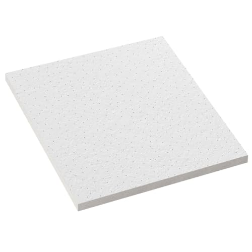 CALGARY | 10-er Set Mineralfaserplatte | Weiß | Rasterdeckenplatten | 59,5 x 59,5 cm | Dicke:12 mm | Oberfläche: feinkörniger Putz
