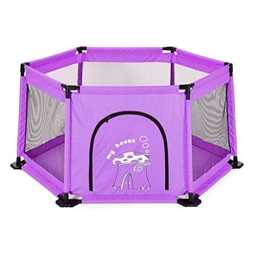 Laufgitter Baby Laufstall, Kinderspielzaun Tor Tragbare Kleinkinder Indoor Outdoor Playard Kinder Leitplanke Sicherheit Krabbeln (Color : Purple)