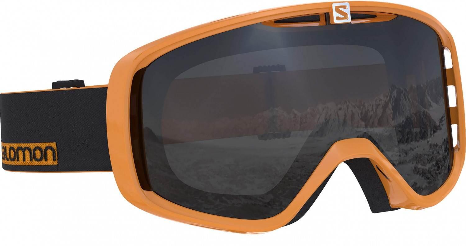 Salomon Unisex Aksium Skibrille, geeignet für Brillenträger, verschiedenste Wetterverhältnisse, Silberfarbene Multilayer-Scheibe (auswechselbar), Airflow System, orange (Turmeric), L40516000