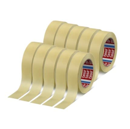 Tesa 4323 Papierband für Masken, Lackierung,"Gummipapier" Professionell - Hochwertiger Kleber (30 mm - 10 Rollen)