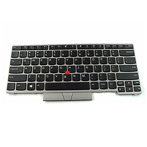 Laptop-Tastatur für Lenovo ThinkPad E480 E485 L480 T480s E490 E495 T490 L490 01YP280, silberfarbener Rahmen