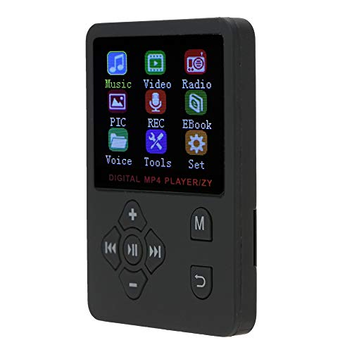 Goshyda MP3-Player/MP4-Player, USB2.0 Dünner, Leichter, tragbarer Farbbildschirm HiFi-Musik-Player Unterstützung für 32-GB-Speicher-SD-Karte(Schwarz)