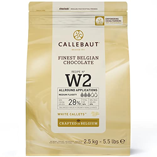 Callebaut White Chocolate 'W2' Callets - Pack Size = 8x2.5kg