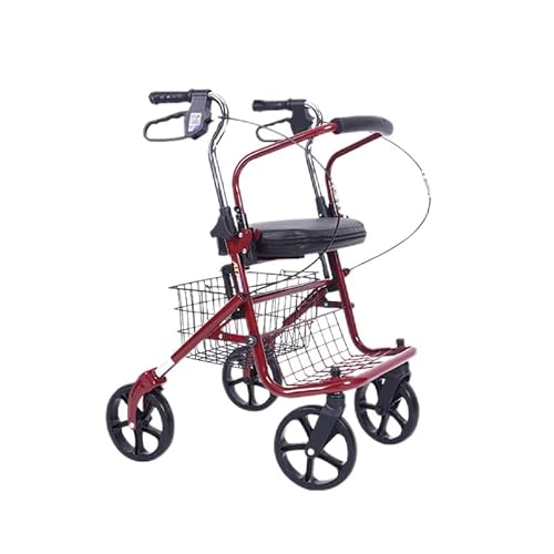 Rollator für Senioren, tragbarer Rollator, Einkaufswagen für ältere Menschen mit Bremse, faltbarer Rollator für Senioren, kann 100 kg belasten – einfach zu montieren