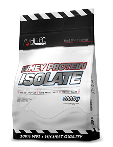 HI TEC NUTRITION Whey Protein Isolat - 1000g - Vanille - 100% Whey Isolate - BCAA, Nahrungsergänzungsmittel, für Sportler, Ernährung