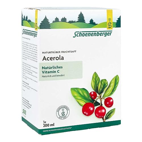 Naturtrüber Fruchtsaft Acerola, Kur-Set 6x200ml. Quelle für natürliches Vitamin C für eine normalen Funktion des Immunsystems. Gegen geschwollenen schwere, kribbelnde Beine.