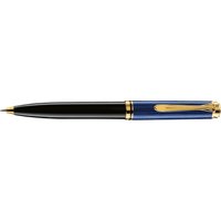Pelikan Kugelschreiber Souverän 600, Schwarz-Blau, hochwertiger Druckkugelschreiber im Geschenk-Etui, 996926