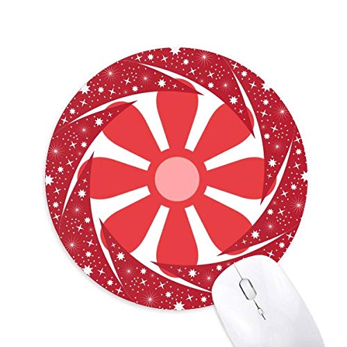 Dunkle Rote Blume Symmetrie Simple Wheel Mouse Pad Round Red Rubber