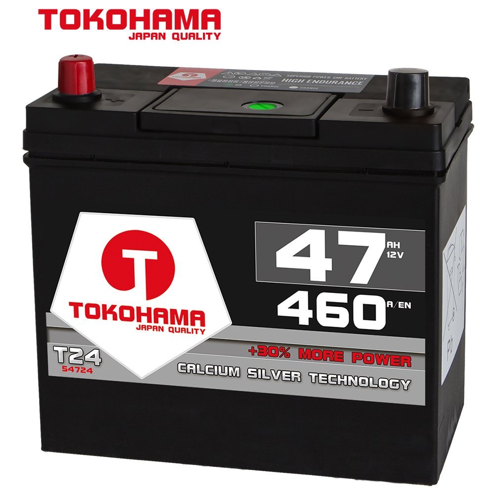 Tokohama Asia Japan Autobatterie 12V 47AH 460A/EN + Plus Pol Links 54524 45Ah
