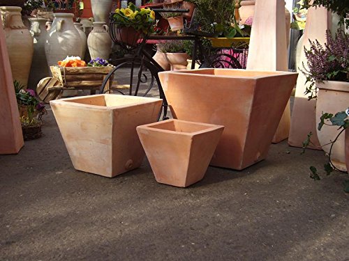 2.Wahl !! Robuster Blumentopf 38 x 38 cm aus Terracotta Garten Pflanzkübel