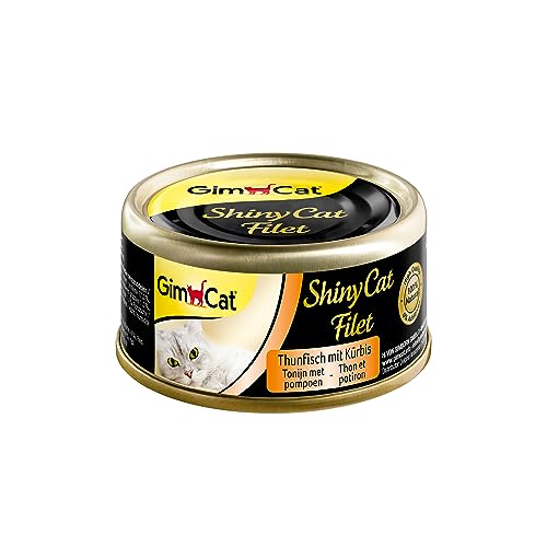 GimCat ShinyCat Filet Thunfisch - Katzenfutter mit saftigem Filet ohne Zuckerzusatz für ausgewachsene Katzen
