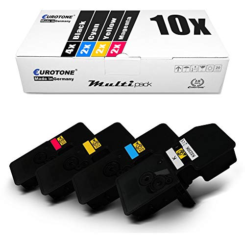 10x Eurotone Toner für Kyocera Ecosys M 5526 wie TK-5240 TK5240 Set Black Cyan Magenta Yellow