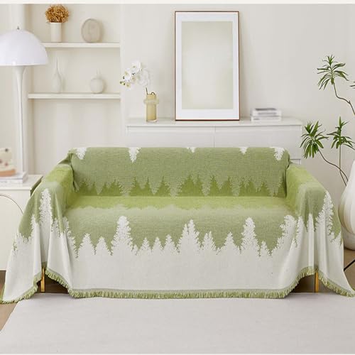 HMGAQNP Boho Sofabezüge aus Baumwolle, Überwurf Decke staubdicht waschbar mit Quasten Überwürfe perfekt für Bett Couch und Sofa Stuhl Sofabezug(A,70.8 * 165.3in)