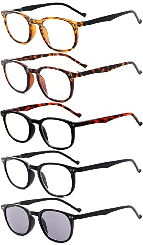 Eyekepper 5-Pack Frühling Hinges80 Lesung Brille enthält Sun-Leser +2.50