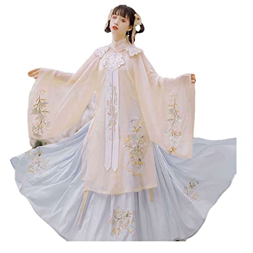 Frauen Ming-Dynastie Hanfu Neujahr Abend Hochzeit Kleid Erwachsene Cosplay Han Fu Kostüm (Color : A, Size : S=92cm)