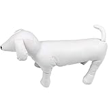 SOSOUL Leder Hund Schaufensterpuppen Stehend Stellung Hund Modelle Spielzeug Haustier Tier Geschaeft Schaufensterpuppe Weiss L