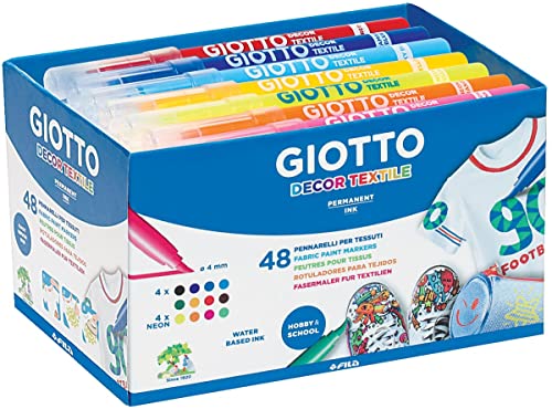 Giotto Decor Fasermaler, Farbstifte für Leinwand 48 Stück