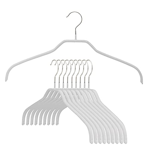 MAWA von Reston Macan Lloyd Silhouette leicht dünn rutschfest platzsparend 41/F Kleiderbügel, weiß, Set of 10