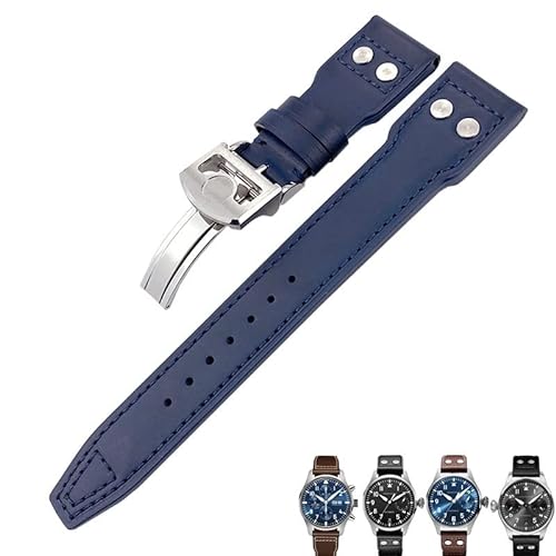 vkeid FKIMKF Für IWC Pilot Mark PORTUGIESER Portofino Armband 20mm 21mm 22mm Italienisches Rindsleder Uhrenarmband Schwarz Blau Braun Uhrenarmbänder