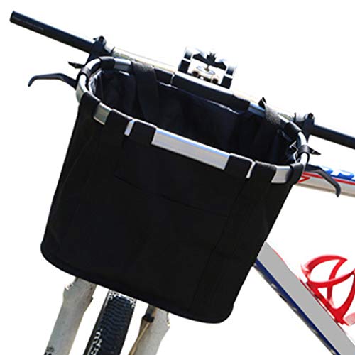 BIlinli Fahrradkorb zusammenklappbar Abnehmbarer vorderer Fahrradlenker Korb Einfache Installation Abnehmbare Mountainbike-Tasche für Picknick-Einkäufe