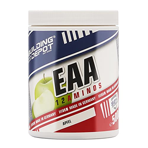 Bodybuilding Depot - EAA Pulver 500g - Apfel | vegane Rezeptur | enthält alle wichtigen Aminosäuren | EAAs in hoher Konzentration