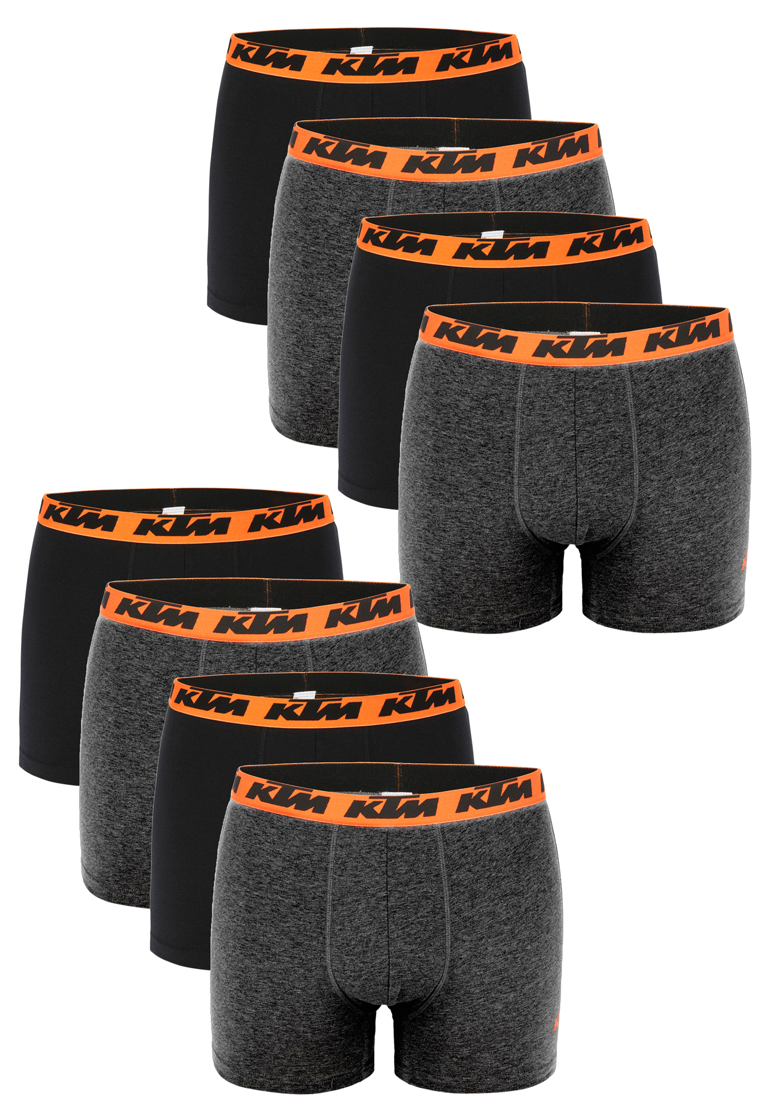 KTM Boxer Men Herren Boxershorts Pant Unterwäsche 6 er Pack, Farbe:Dark Grey / Black2, Bekleidungsgröße:S