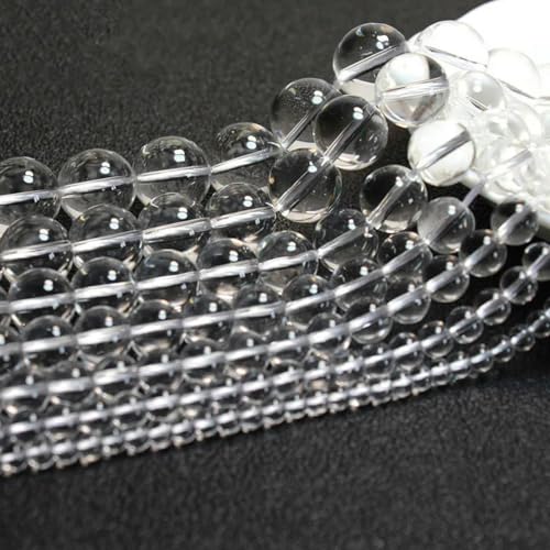 Großhandel AAA Weiße Kristalle Runde Natursteinperlen zur Schmuckherstellung DIY Armband Halskette 4/6/8/10/12/14 mm Strang 15''-10 mm ca. 36 Stück