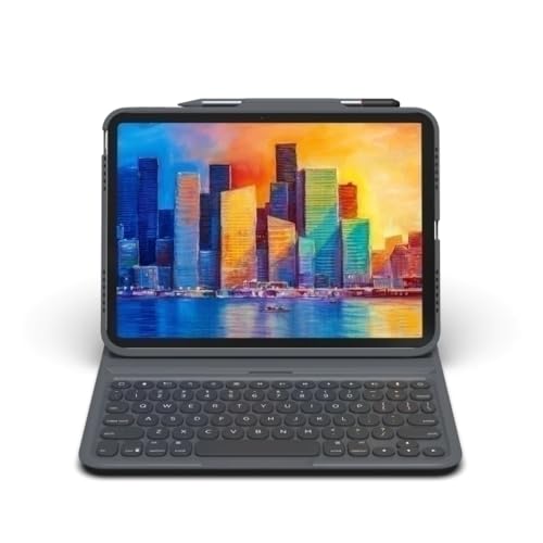 ZAGG Pro Keys Tastatur & Abnehmbare Hülle Kompatibel mit Apple iPad 11 Zoll Hintergrundbeleuchtung, langlebig, leicht, reisefreundlich, Bluetooth, Grau/Schwarz (British English)