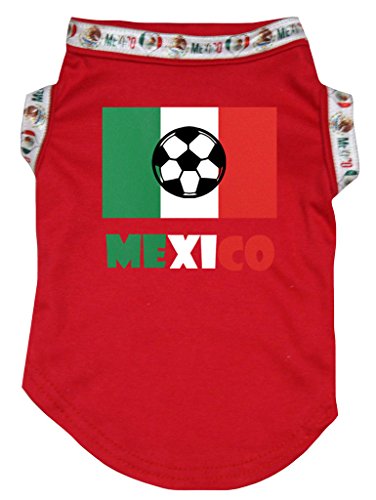 Petitebelle Fußball-Flagge von Mexiko, Welpe, Baumwolle, Größe XXL, Rot