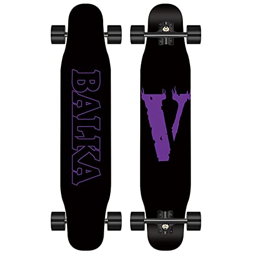 Skateboard-Deck Komplettes Longboard 46 Zoll x 9 Zoll Cruiser-Skateboard für Erwachsene Mädchen/Jungen Profi/Anfänger 【Farb- und Musterauswahl】