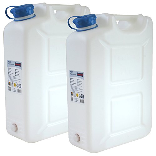 2x Wasserkanister PROFI 20 Liter mit Hahn NEU Trinkwasser-Kanister 2er Set 20L