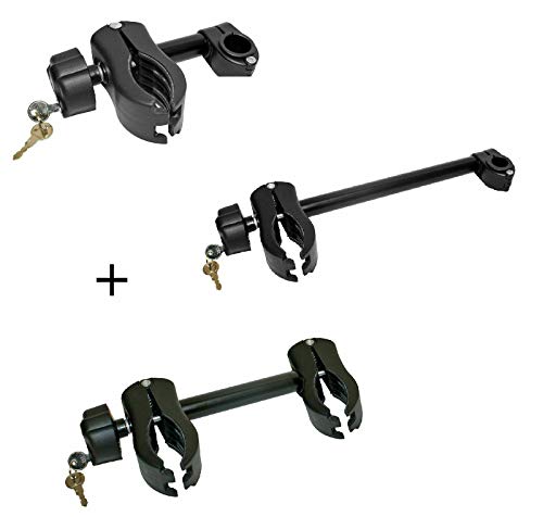 Bullwing Rahmenhalter für Fahrradträger abschließbar 3er Set aus lang/kurz/beidseitigen