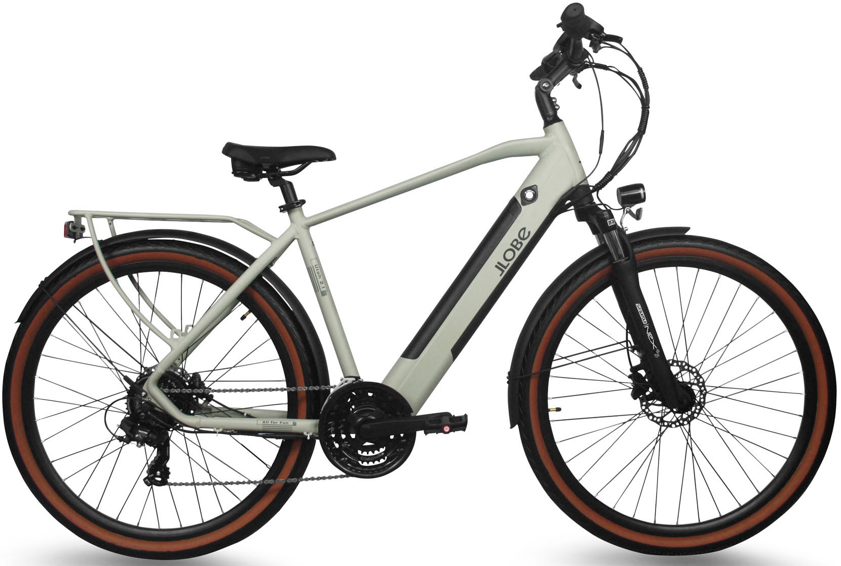 LLobe E-Bike "Utah Gent 2.1", 21 Gang, Shimano, Shimano Tourney 21-Gang Kettenschaltung, Heckmotor 250 W