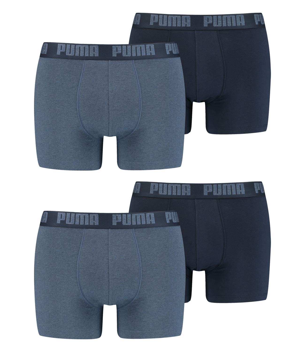 PUMA 4 er Pack Boxer Boxershorts Men Herren Unterhose Pant Unterwäsche, Farbe:037 - Denim, Bekleidungsgröße:XXL