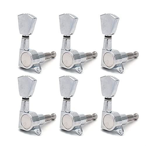 Gitarren-Tuning-Pegs Linker und rechter Trapez-Griff-Gitarren-Verriegelungsstring-Tuning-Pegs, Tuner-Maschinenköpfe for akustische E-Gitarren-Chrome Tuner-Maschinenköpfe (Color : 6R)