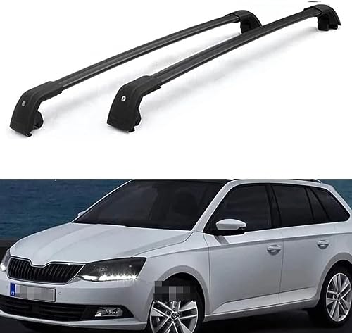 2pcs Aluminium Auto Dachgepäckträger Bars für Sko-da Fabia 2015+, Cross Bar Gepäckträger Cargo Transportrack Rail Crossbar Auto