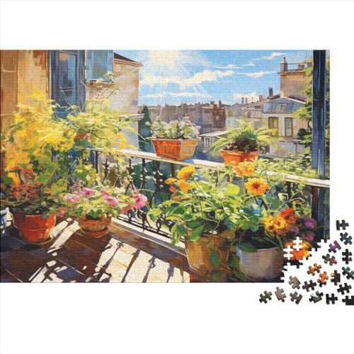 Balcony Flowers Puzzles 500 Teile Für Erwachsene Puzzles Für Erwachsene 500 Teile Puzzle Lernspiele Ungelöstes Puzzle 500pcs (52x38cm)