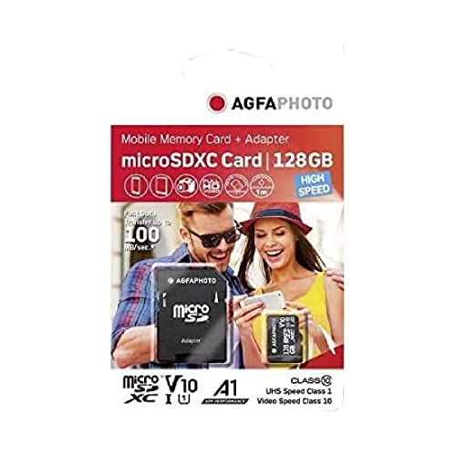 AGFAPHOTO MICROSDXC UHS-I 128 GB Alta Velocidad Klasse 10 U1 V10