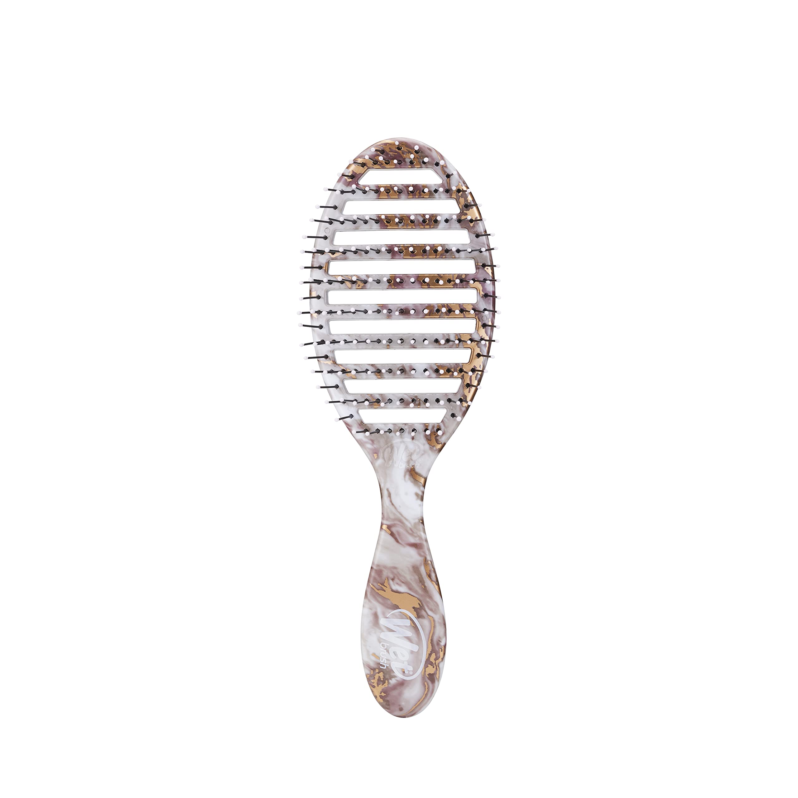 WetBrush Speed Dry Detangler mit hitzebeständigen Heatflex-Borsten und offenem Belüftungsdesign, um das Haar schneller zu trocknen, für alle Haartypen, Metallic Marble Collection, Bronze
